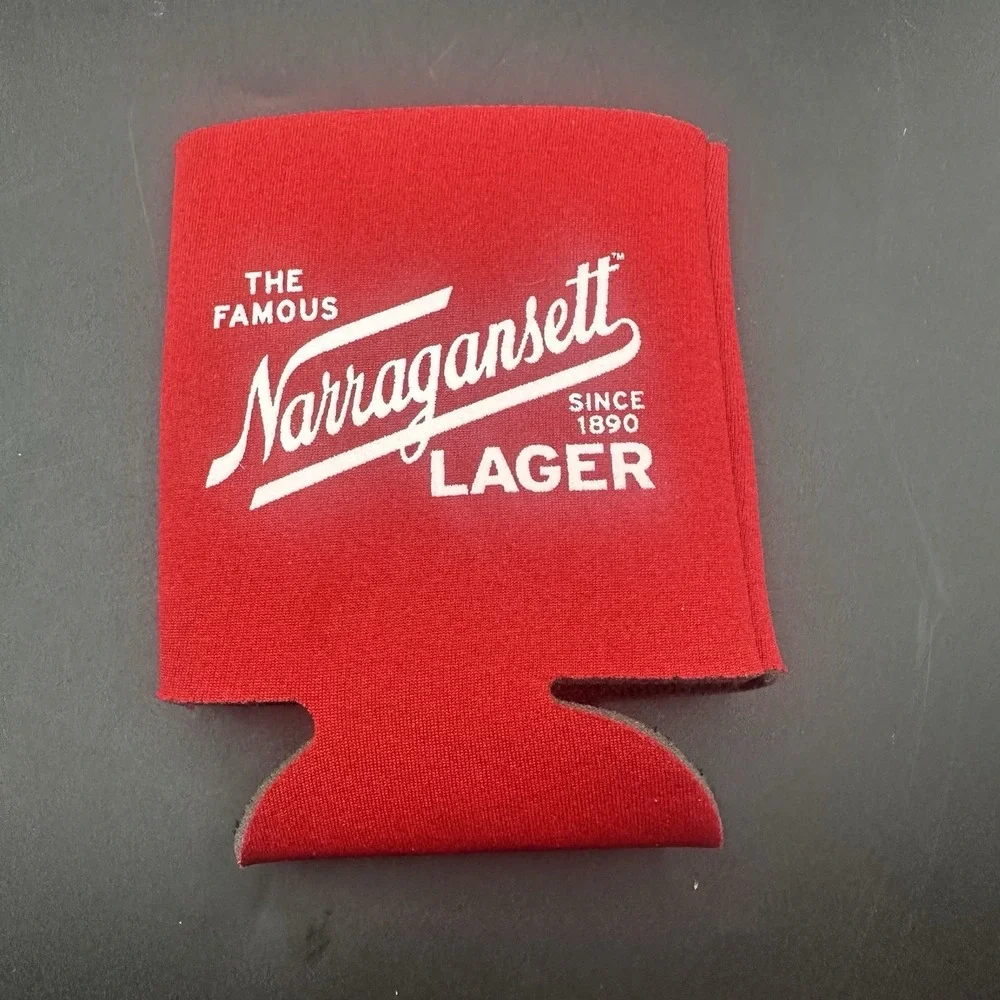 Narragansett Lager Beer Coozie Koozie Red White‎ Collectible